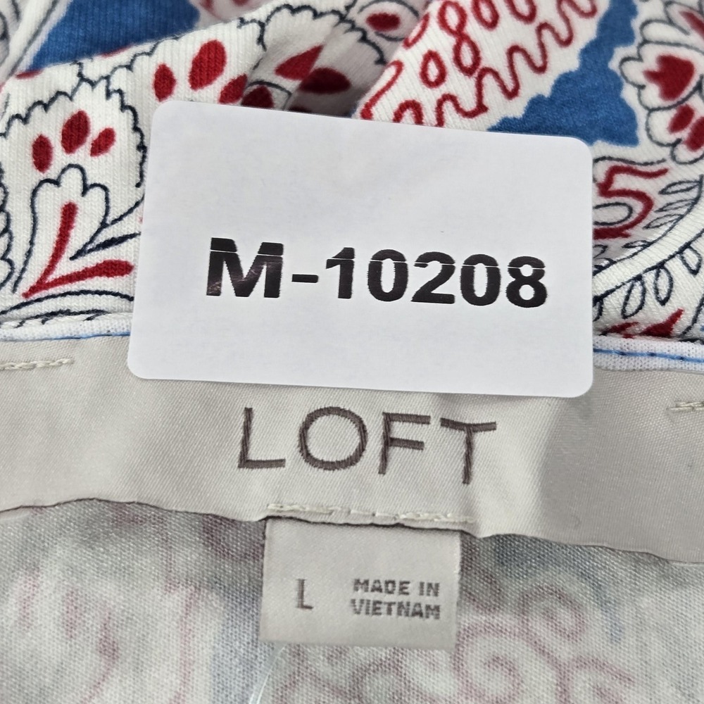 LOFT Women Dress L Blue Paisley A-Line Sleeveless NWOT (Bin 6) - Picture 2 of 8